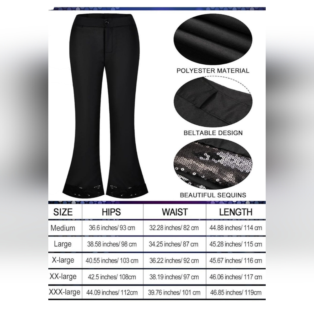 Colorful Disco Shirt and Black Flared Pants Set - Picture 3 of 4